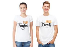 His Angel Her Devil Couple T-Shirt