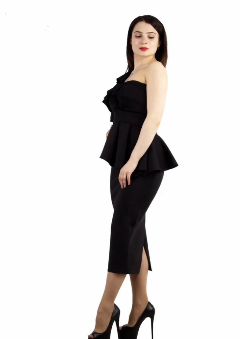Jasmin Black One Shoulder Dress