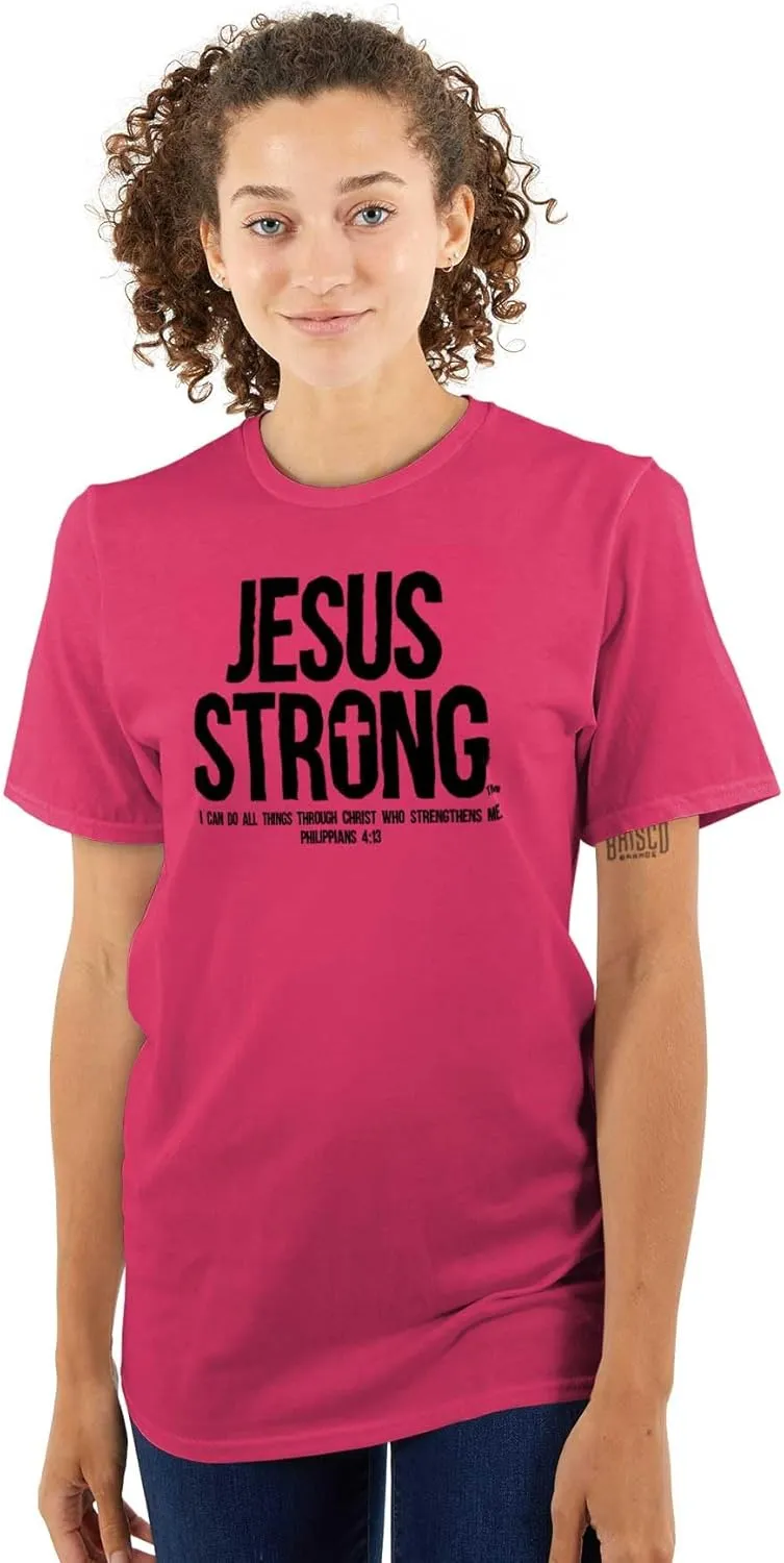 Jesus Strong Philippians 4:13 Bible Graphic T Shirt Men or Women