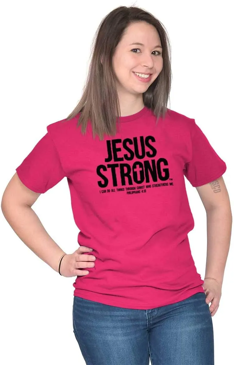 Jesus Strong Philippians 4:13 Bible Graphic T Shirt Men or Women
