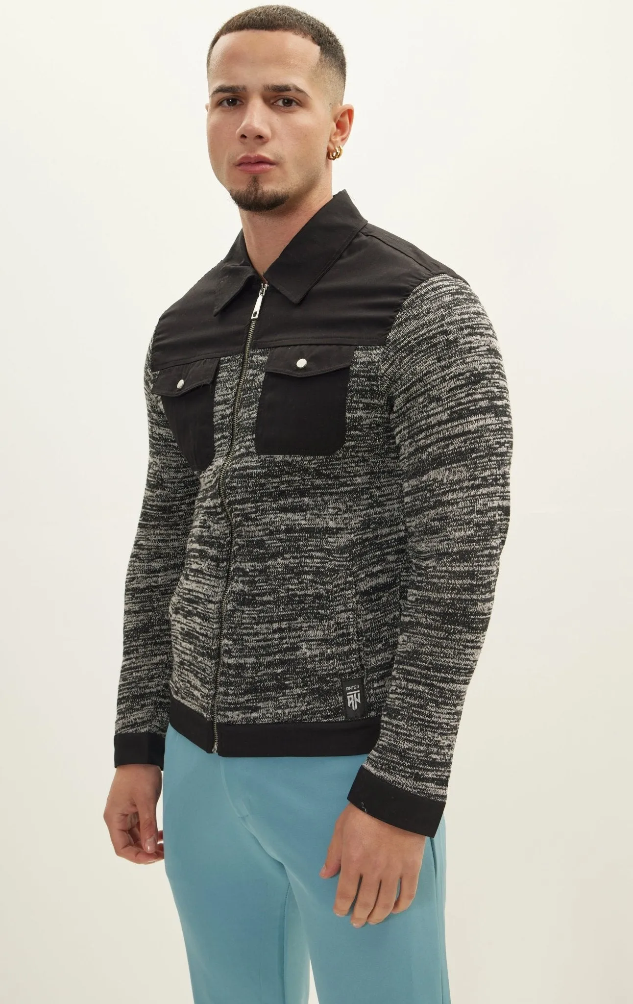 Knitwear Jacket - Black White