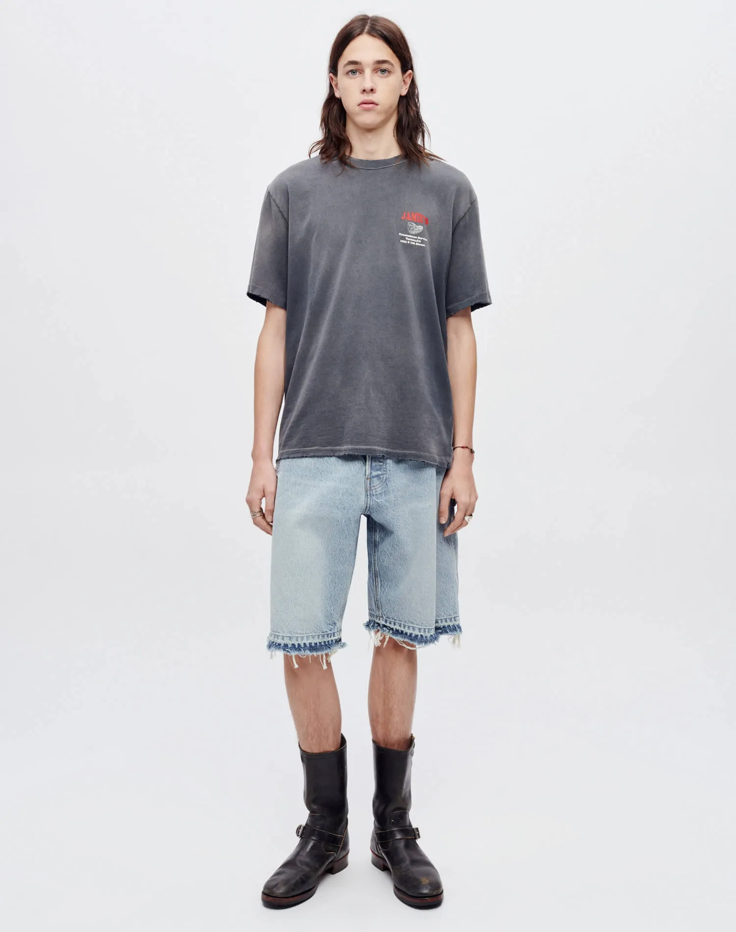 Loose "Transmission Service" Tee - Sun Faded Black