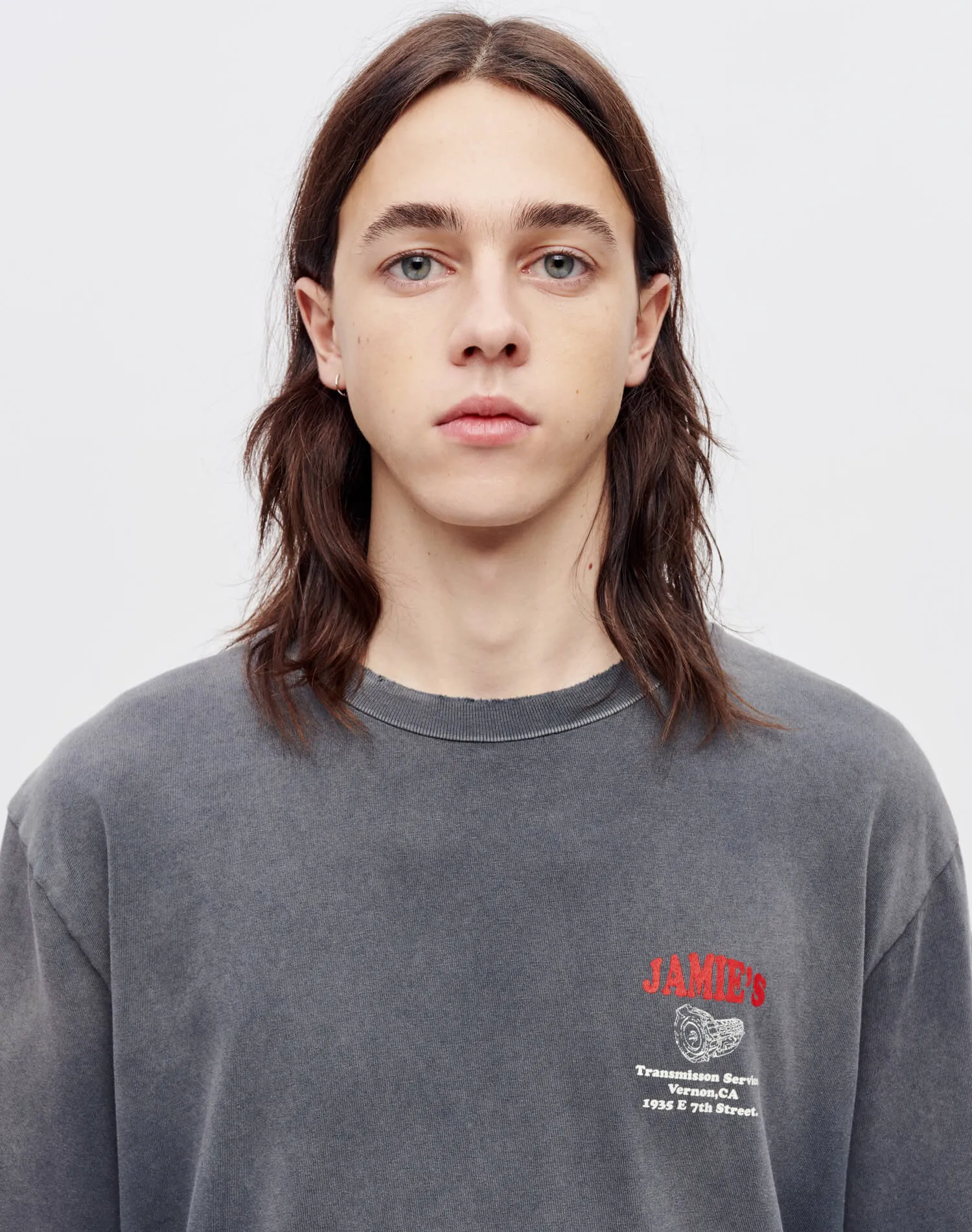 Loose "Transmission Service" Tee - Sun Faded Black