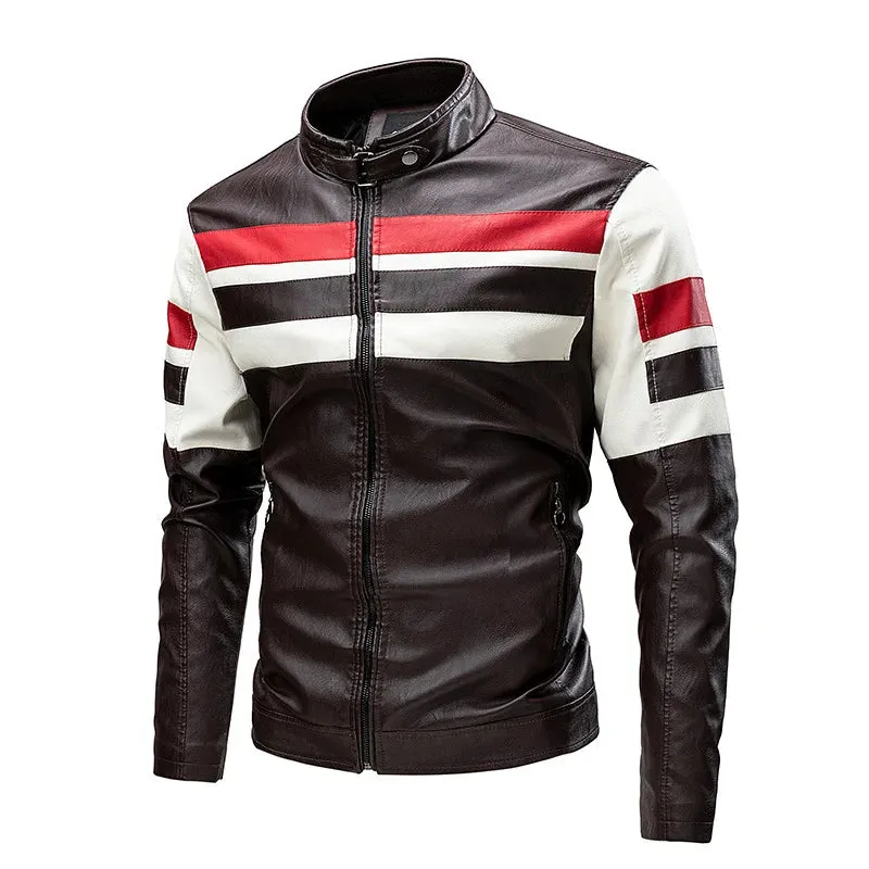 Men's Faux Leather Motorcycle Jacket