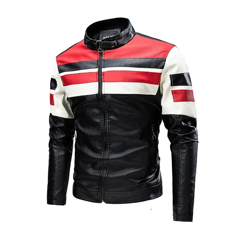 Men's Faux Leather Motorcycle Jacket