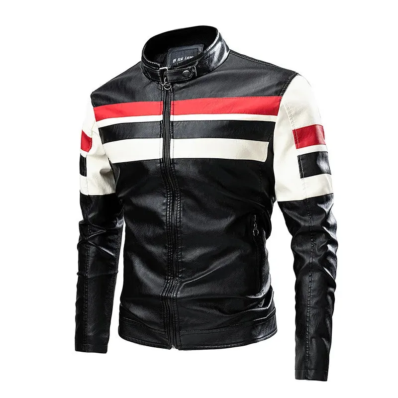 Men's Faux Leather Motorcycle Jacket