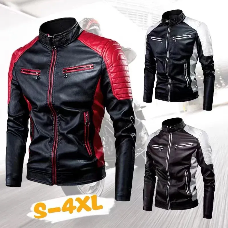 Men's Faux Leather Motorcycle Jacket