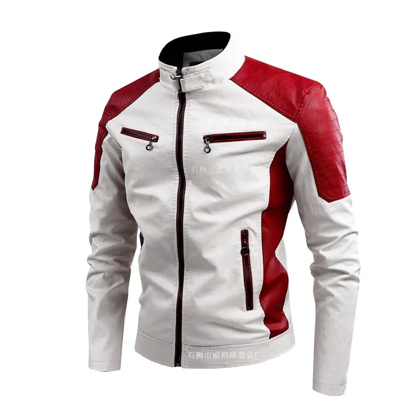 Men's Faux Leather Motorcycle Jacket