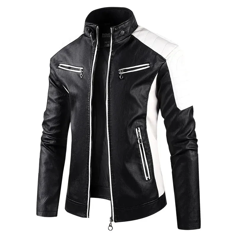 Men's Faux Leather Motorcycle Jacket