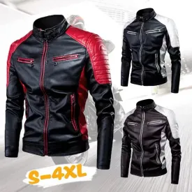 Men's Faux Leather Motorcycle Jacket