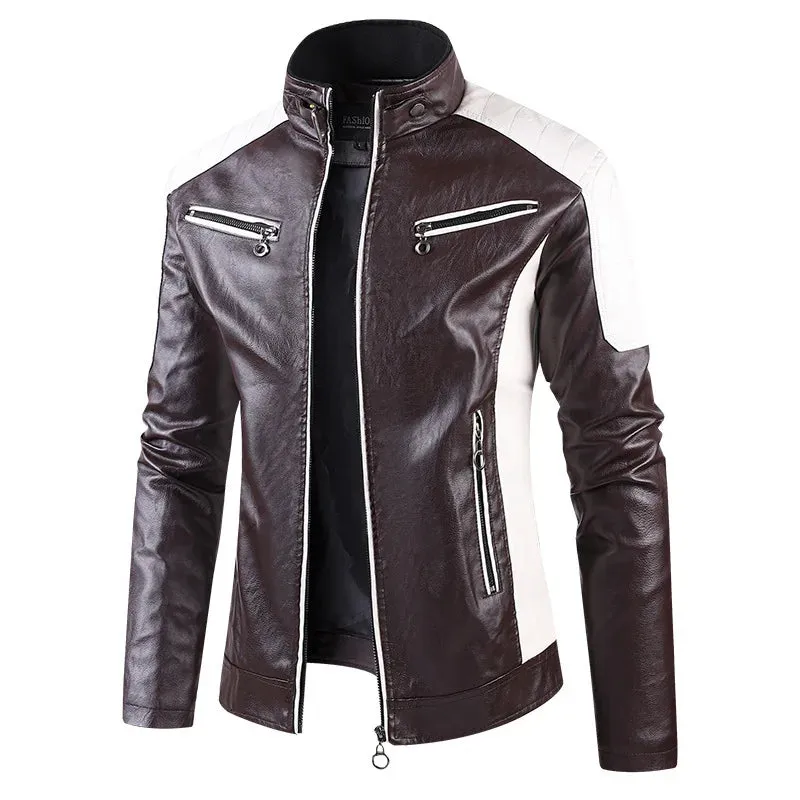 Men's Faux Leather Motorcycle Jacket