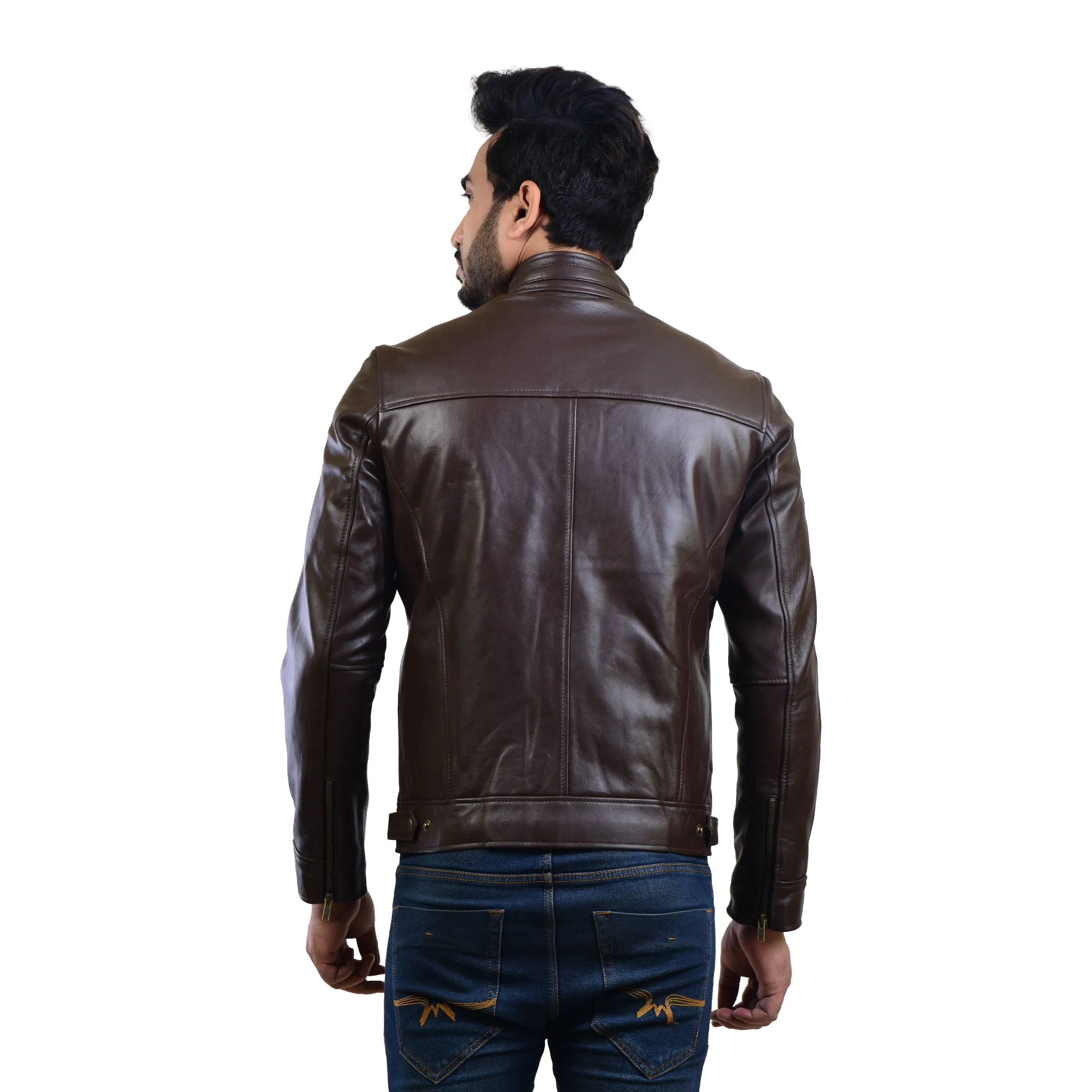 MENS LEATHER JACKET 410142(BLACK)