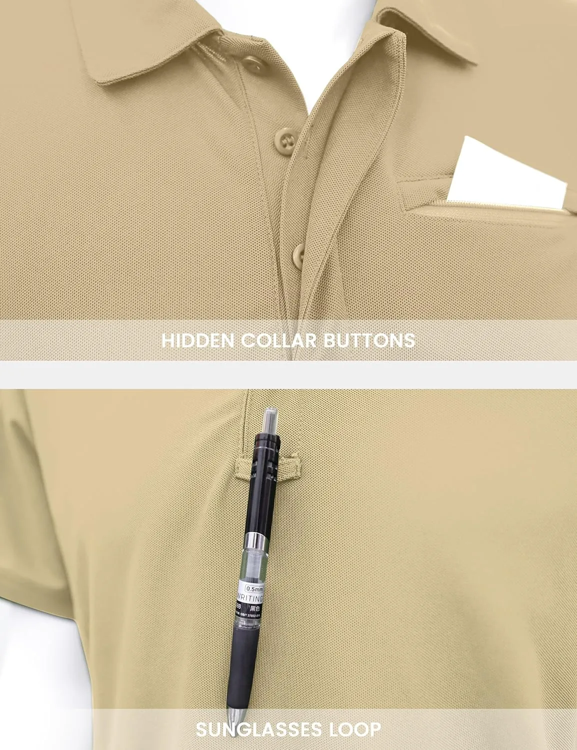 Men's Polo Shirt Short Sleeve Tactical Shirt, Golf Shirts, Absorbent and Quick Drying Polo Sports Neck Shirt Tennis