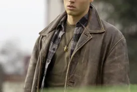 Men's Supernatural Dean Winchester Vintage Sheep Leather Jacket - Jensen Ackles Genuine Leather Jackets For Men