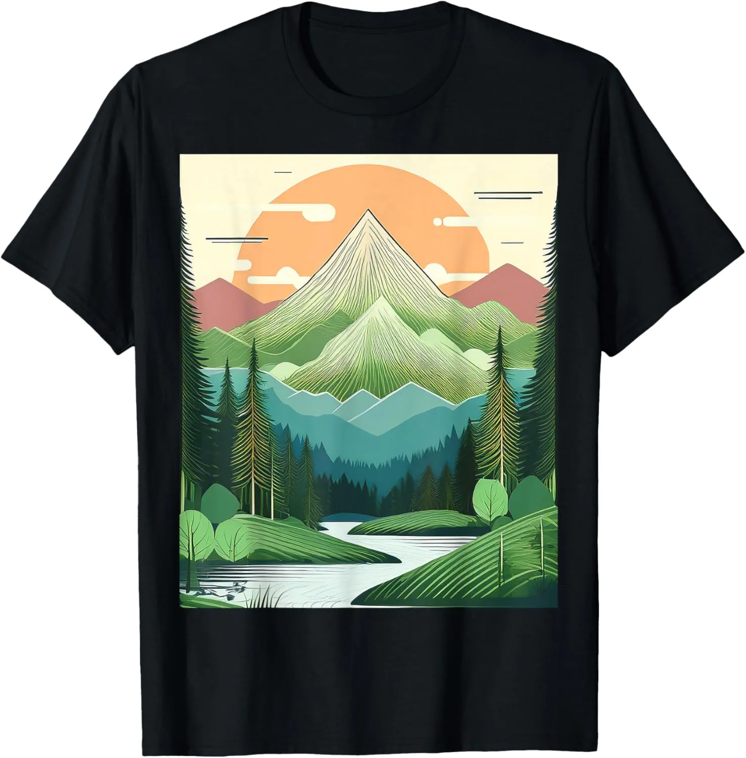 Minimalist mountain landscape T-Shirt