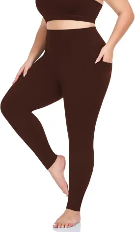 MOREFEEL Plus Size Leggings for Women with Pockets-Stretchy XL-5XL Yoga Pants Tummy Control High Waist Workout Leggings