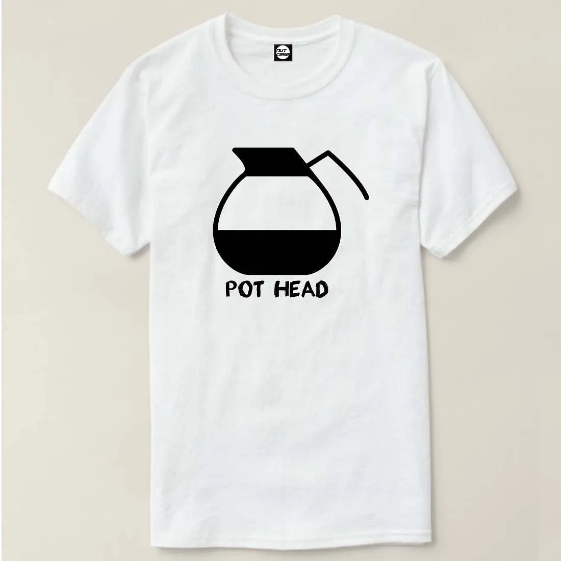 Nutcase Designer Round Neck Men's T-Shirt Wrinkle-Free Poly Cotton Tees - Pot Head