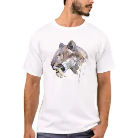 Nutcase Designer Round Neck Men's T-Shirt Wrinkle-Free Poly Cotton Tees - Sabertooth Tiger