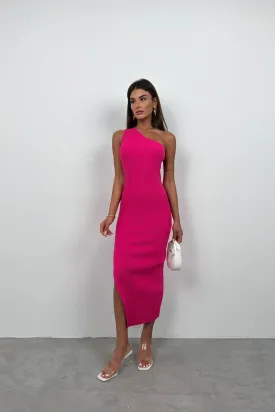 One Shoulder Slit Dress