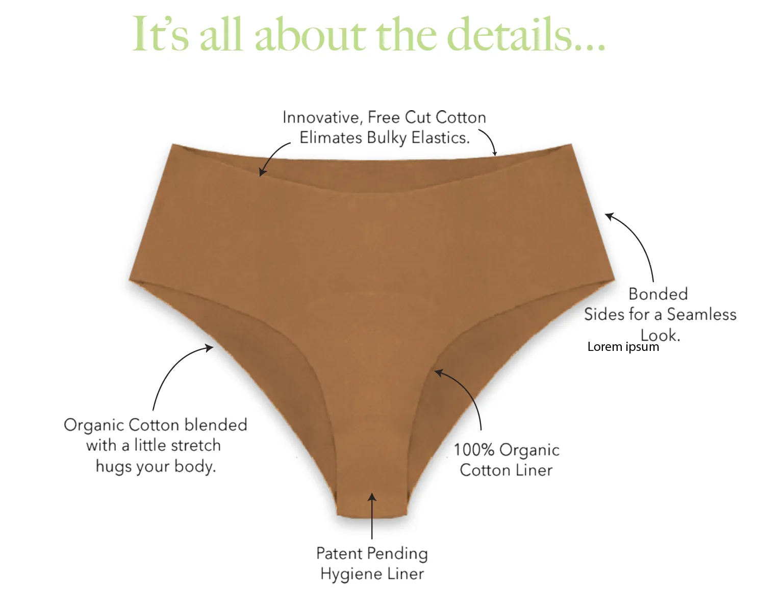 Organic Cotton No Show High Waist Hipster