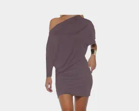 Purpureus Mauve off-shoulder style dress - The Soho