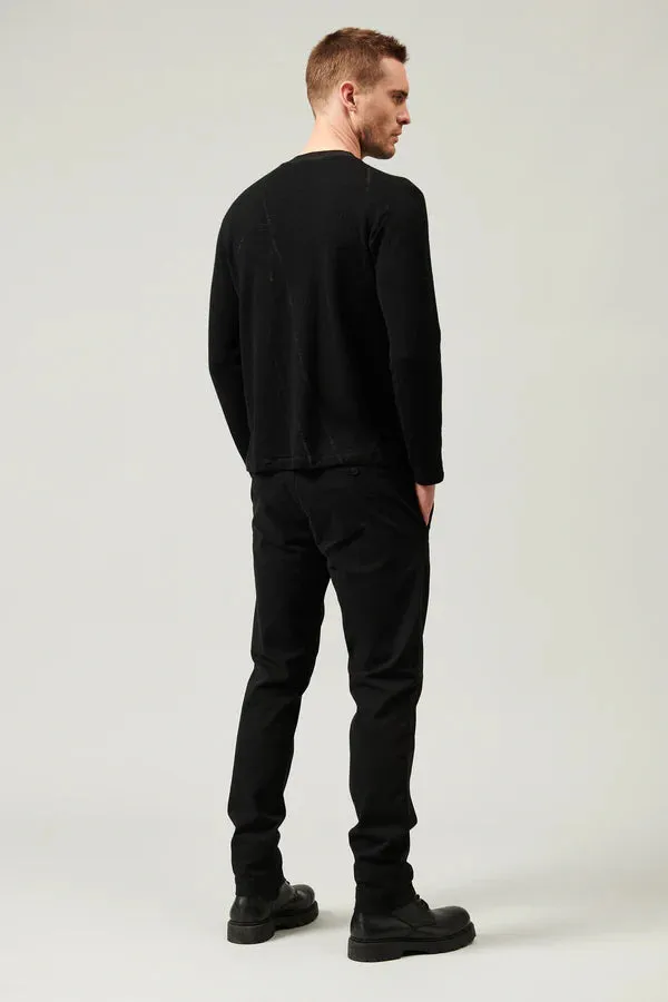 Regular-fit virgin wool jacquard knit - Black
