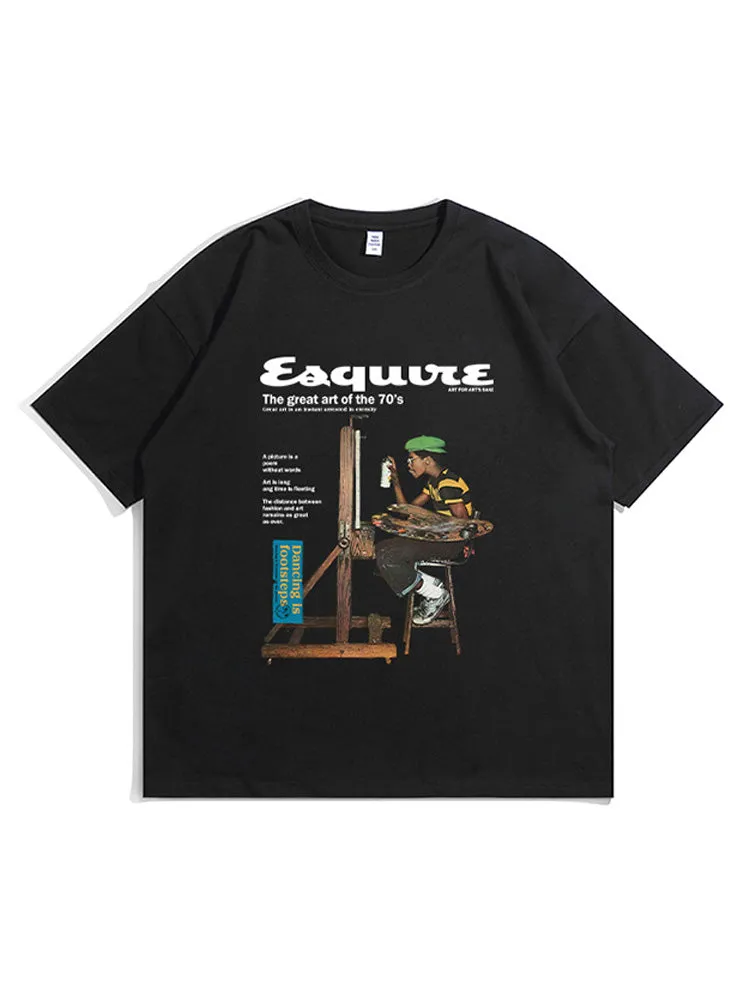 Retro Cartoon Oil Painting T-Shirt