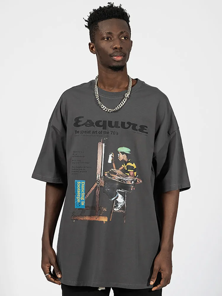 Retro Cartoon Oil Painting T-Shirt
