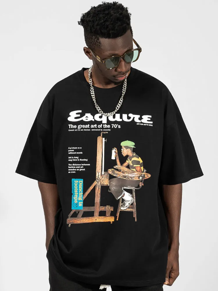 Retro Cartoon Oil Painting T-Shirt