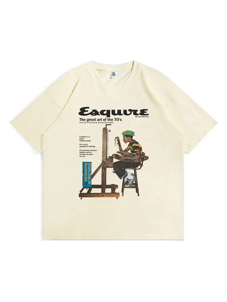 Retro Cartoon Oil Painting T-Shirt