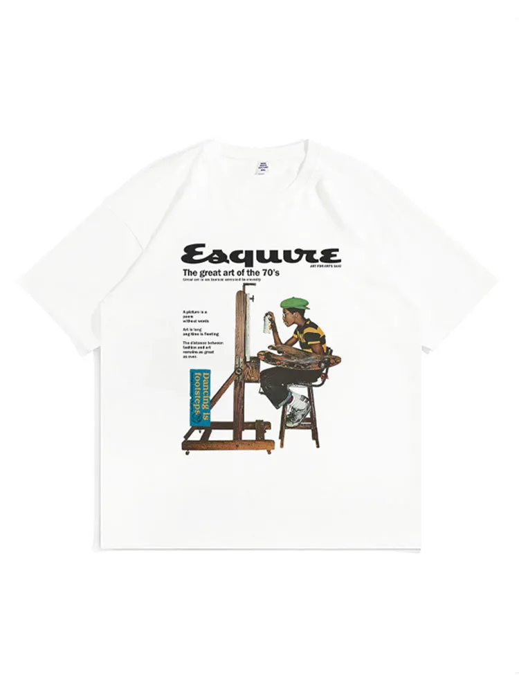 Retro Cartoon Oil Painting T-Shirt