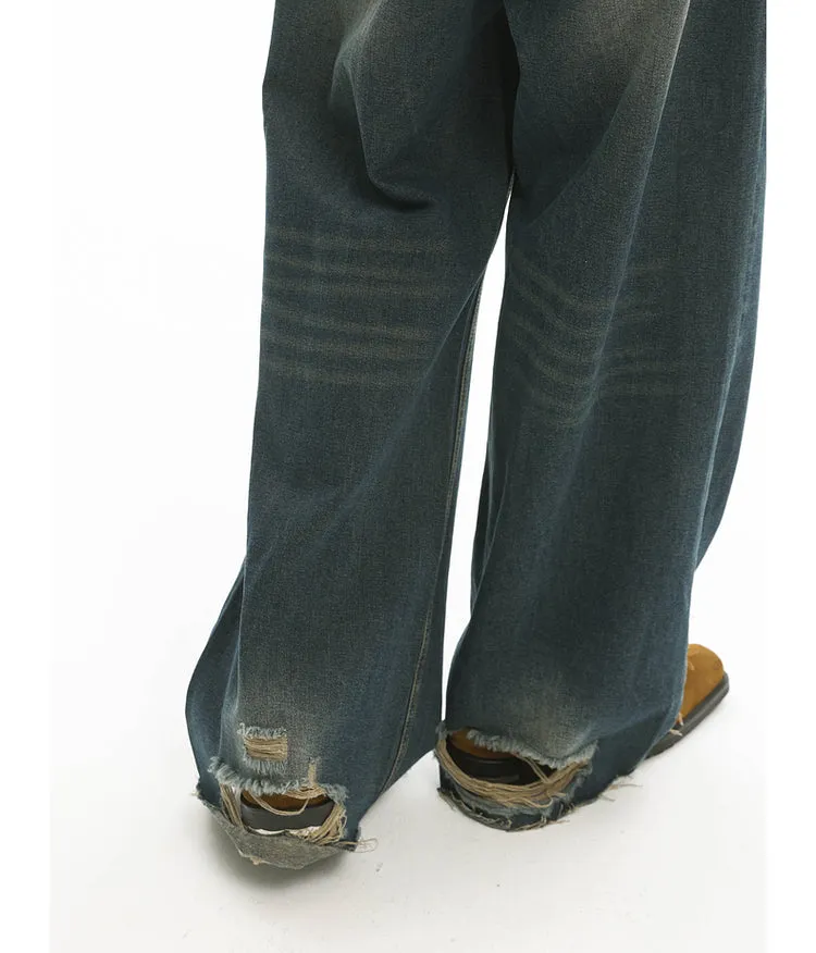 Ripped Adjustable Denim Jeans