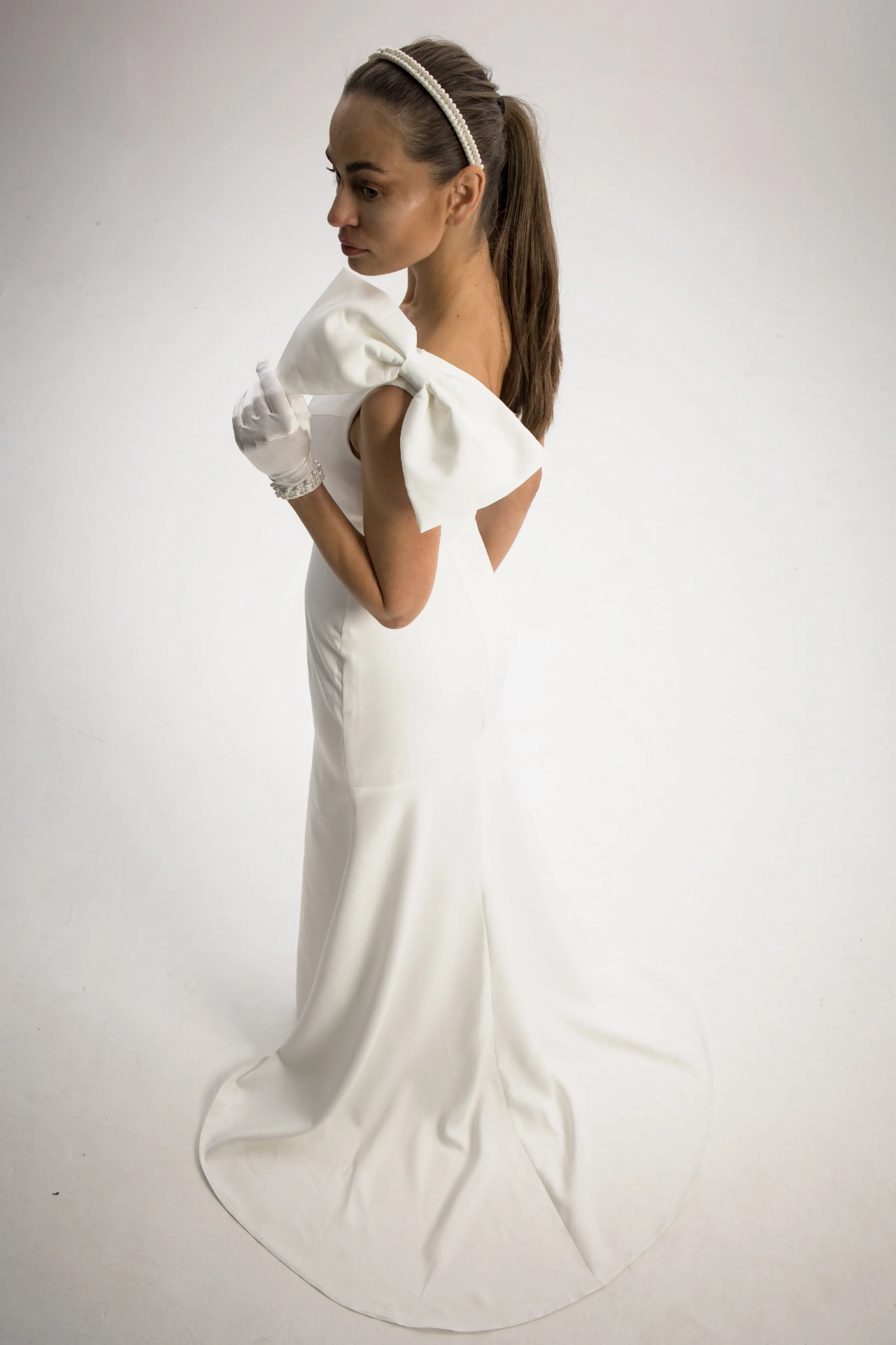 Sample - Alexandra One Shoulder Bridal Gown with Bow detail