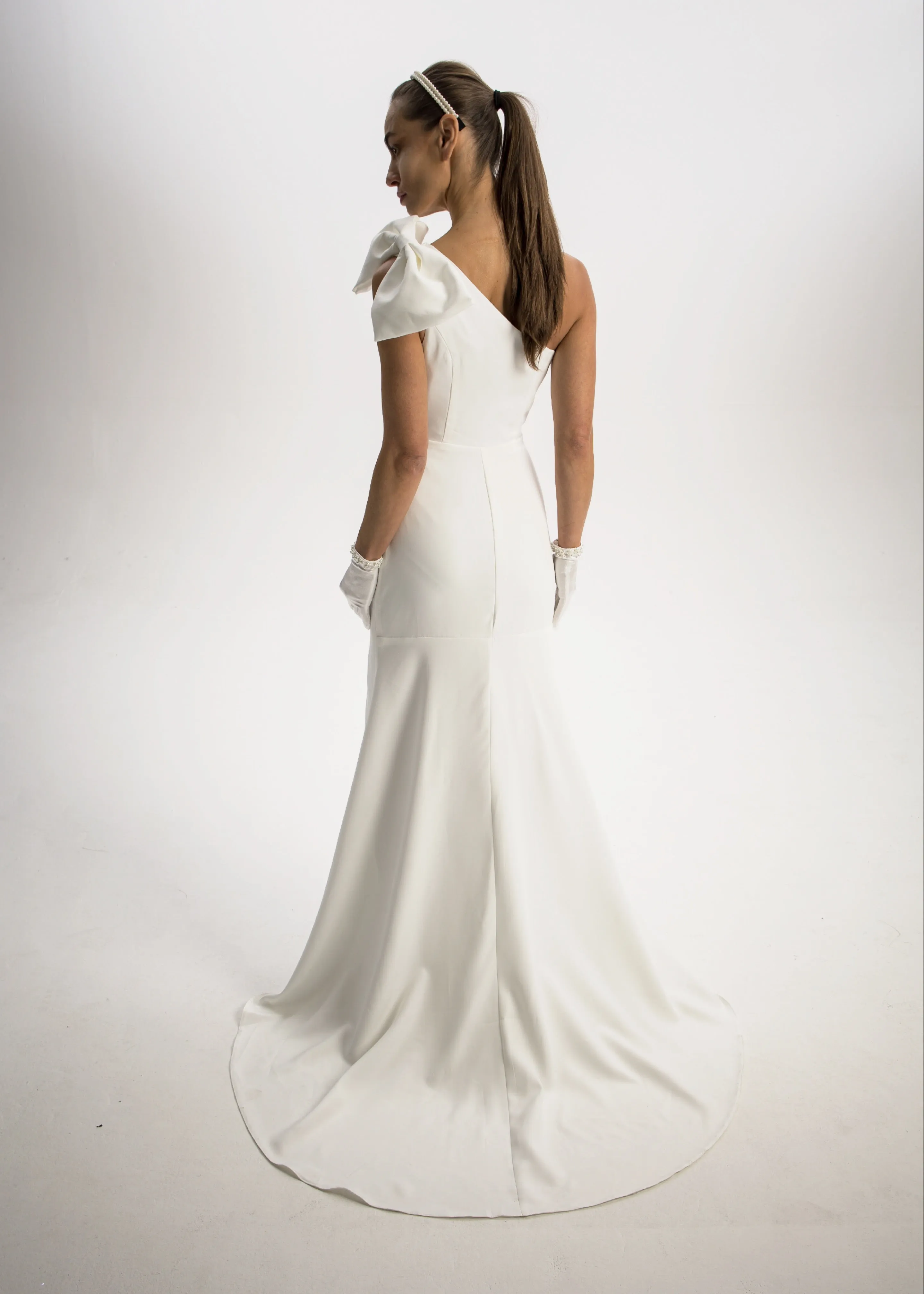 Sample - Alexandra One Shoulder Bridal Gown with Bow detail