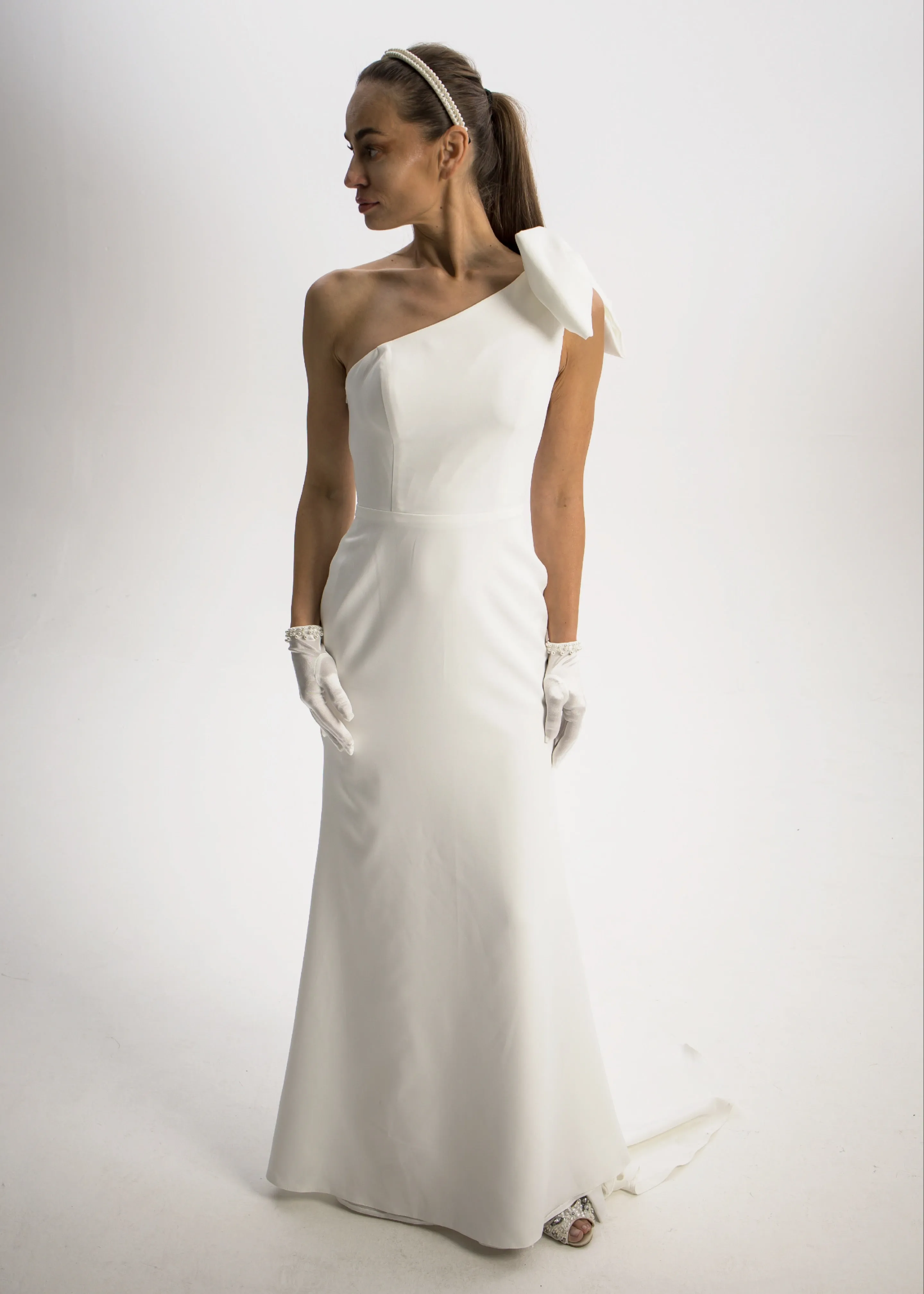 Sample - Alexandra One Shoulder Bridal Gown with Bow detail