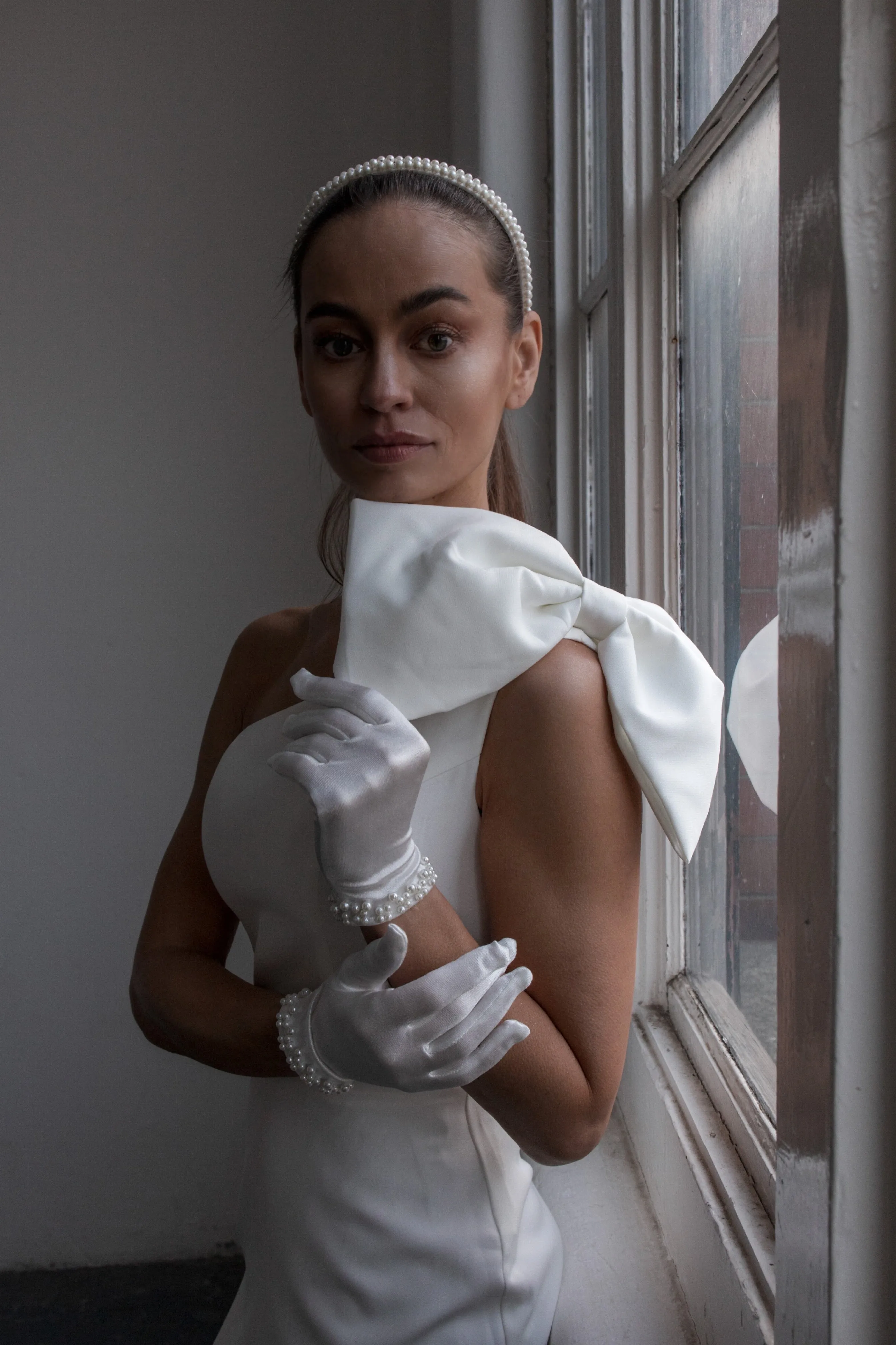 Sample - Alexandra One Shoulder Bridal Gown with Bow detail