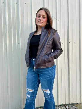 Scully Women's Eggplant Leather Jacket L1084