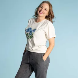 SONOMA Printed 100% Organic Cotton T-shirt (Grown & Made in USA) - Blue Flower