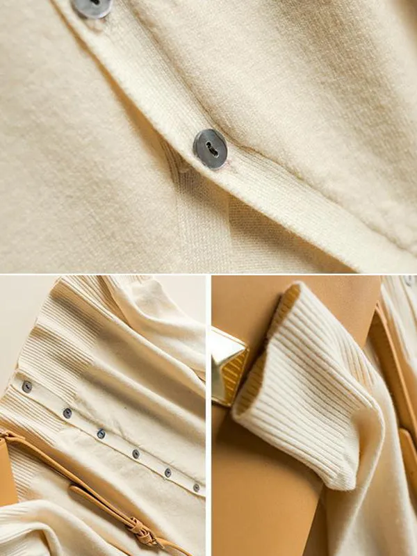 Stylish Simple 12 Colors V-Neck Single-Breasted Long Sleeve Knitwear