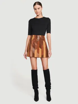 Suede Patchwork Mini -- Saddle Multi