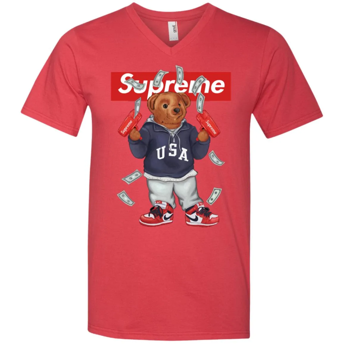 Supreme Bear Hot Trending T-shirt Men V-Neck T-Shirt