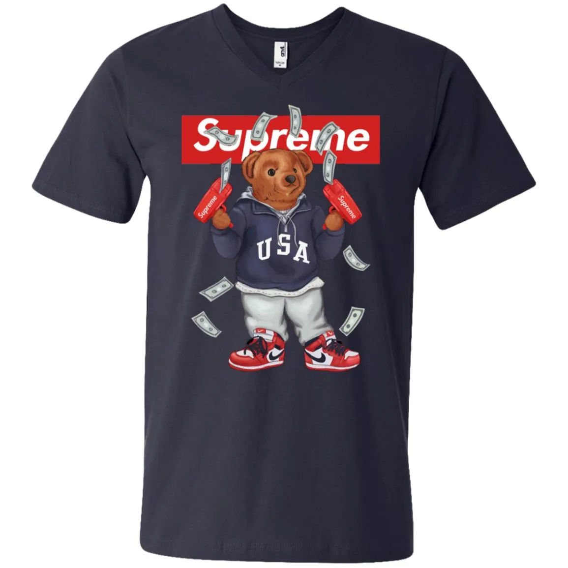 Supreme Bear Hot Trending T-shirt Men V-Neck T-Shirt