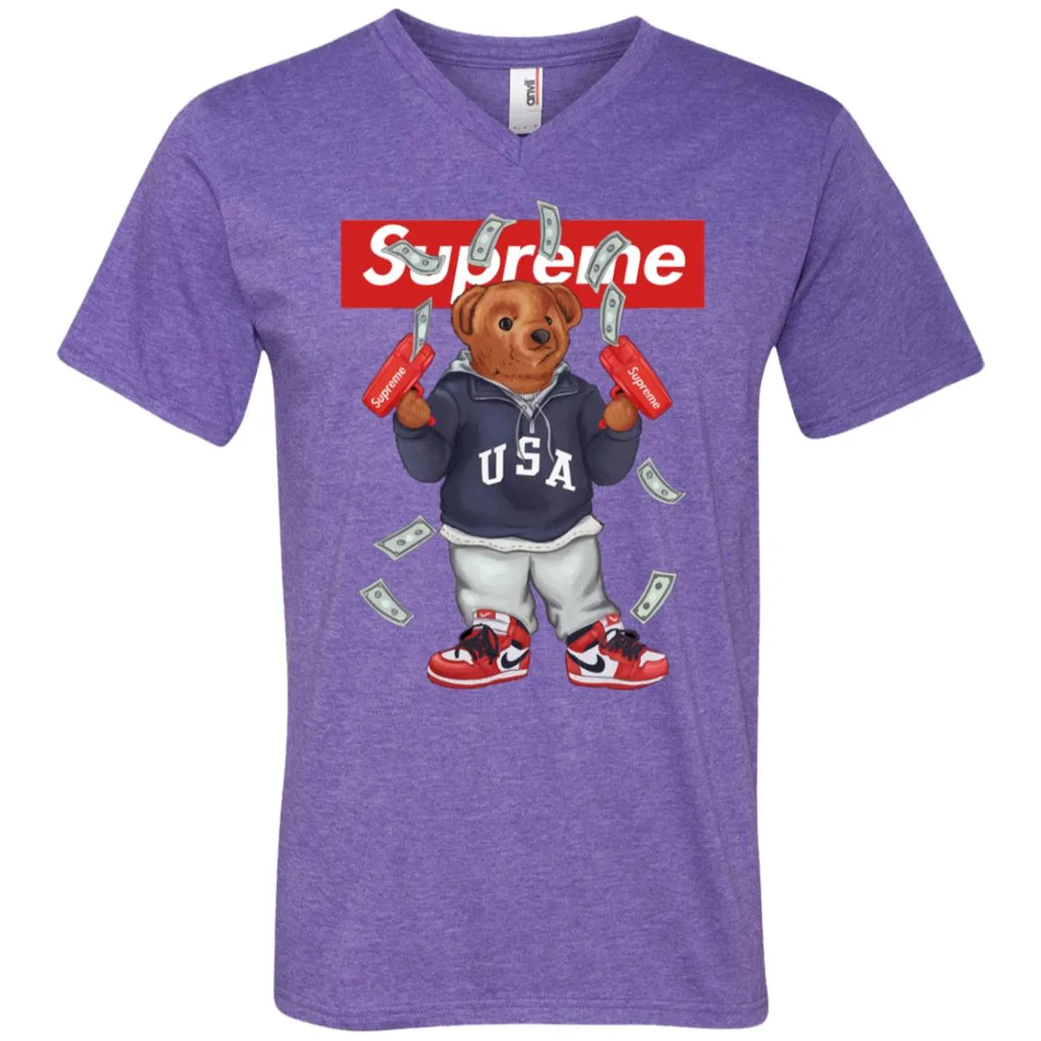 Supreme Bear Hot Trending T-shirt Men V-Neck T-Shirt