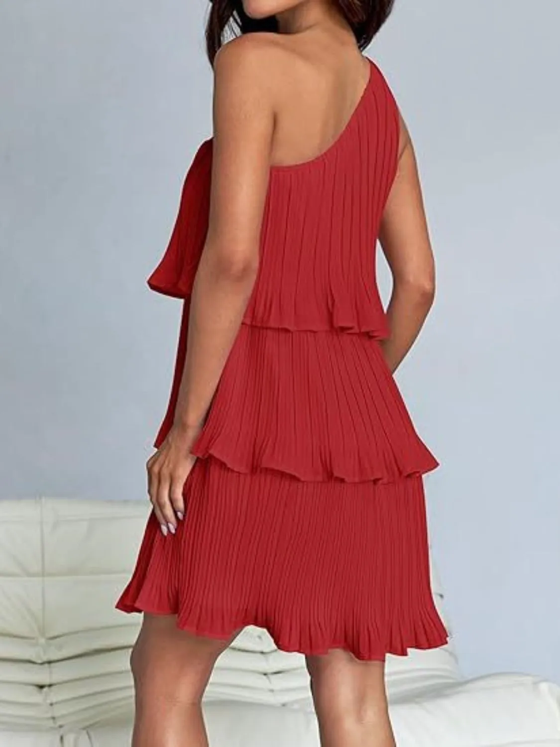 TEEK - Layered Single Shoulder Mini Dress