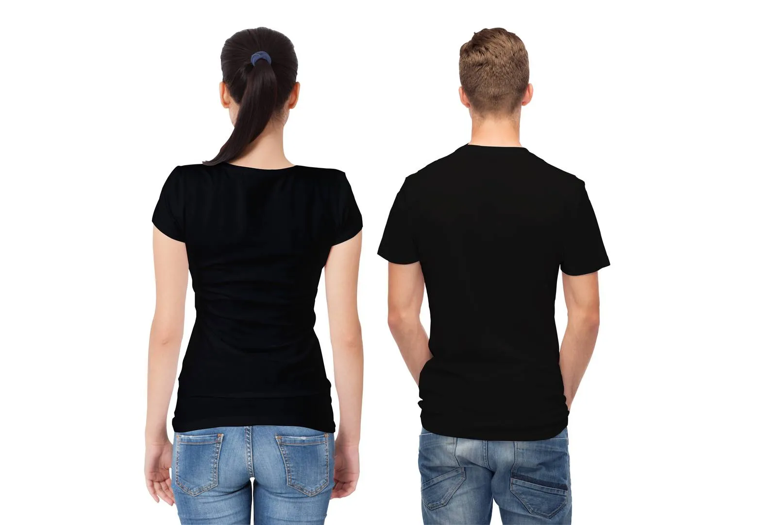 Unisex Cotton King And Queen Couple Black Round Neck T Shirt