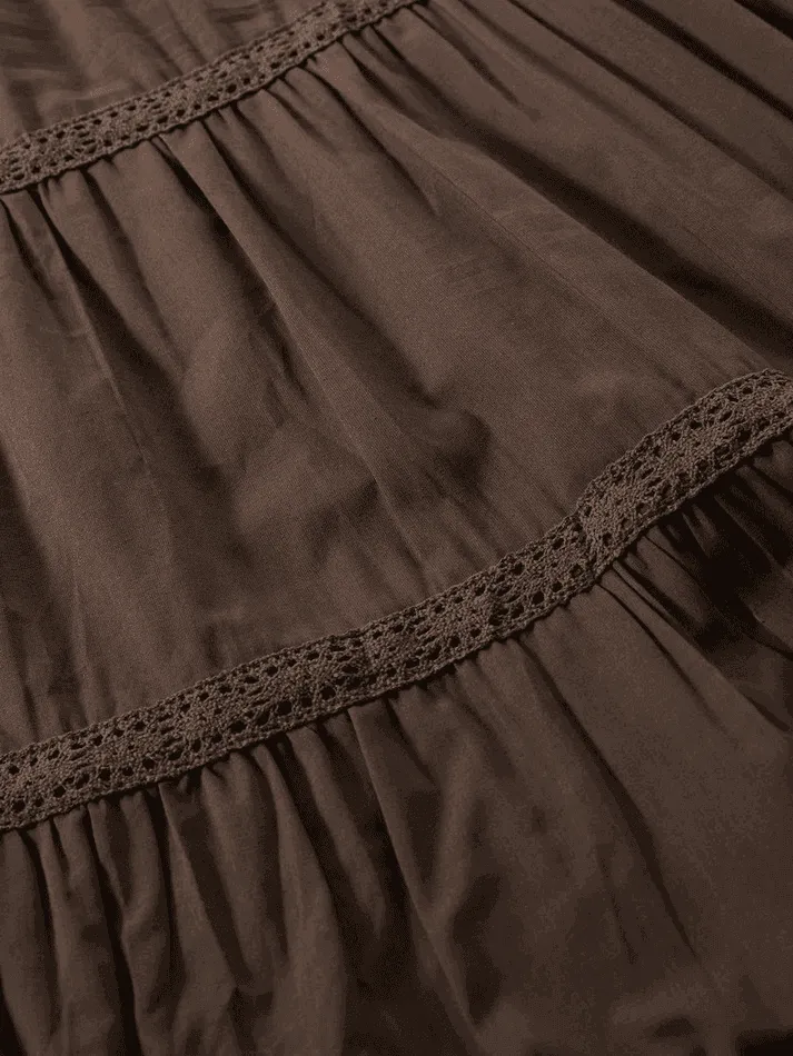 Vintage Tiered Midi Skirt