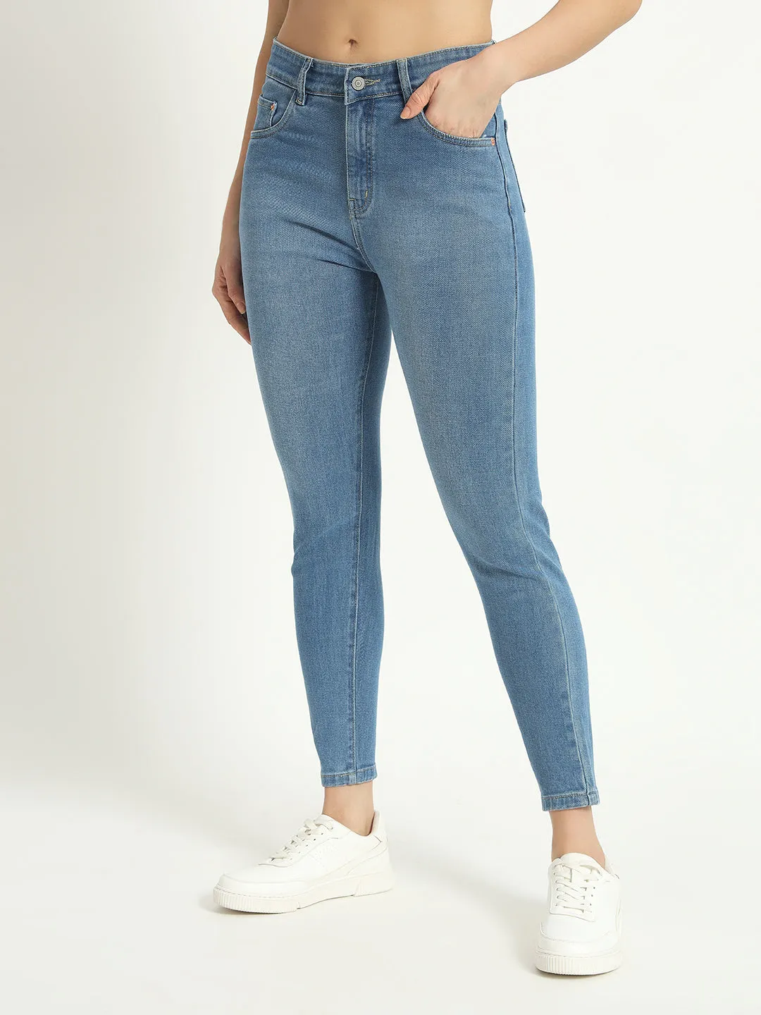 WOMEN BLUE SKINNY FIT STRETCHABLE JEANS