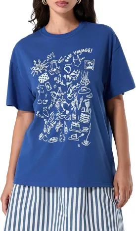 Women Oversized Graphic Print Graffiti Short Sleeve Crew Neck Streetwear T-Shirts Y2k Going Out Tops Aesthetic Tee