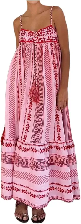 Women Summer Striped Maxi Dresses Spaghetti Strap Cutout Ruffle Long Dress Flowy Swing Beach Vocation Sundress