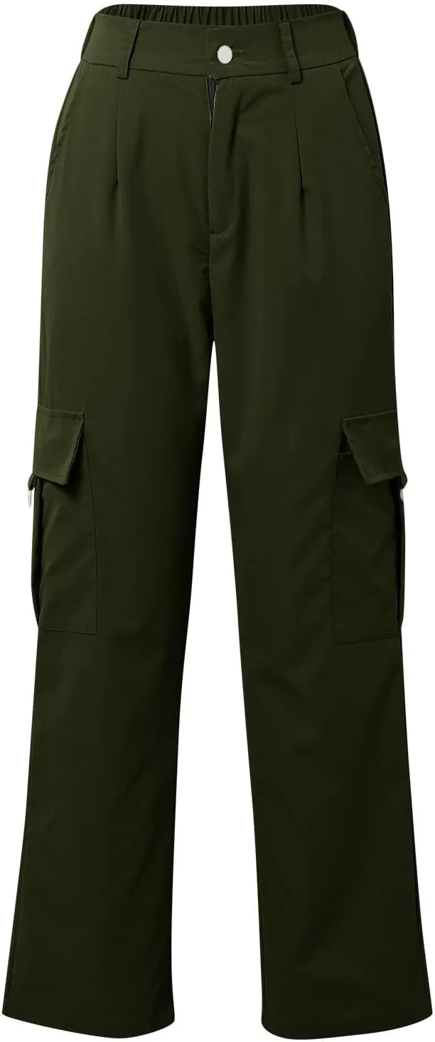 Women's Cargo Jogger Camo Pants with Pockets High Waist Slim Casual Tapered Camouflage Combat Hiking Pants